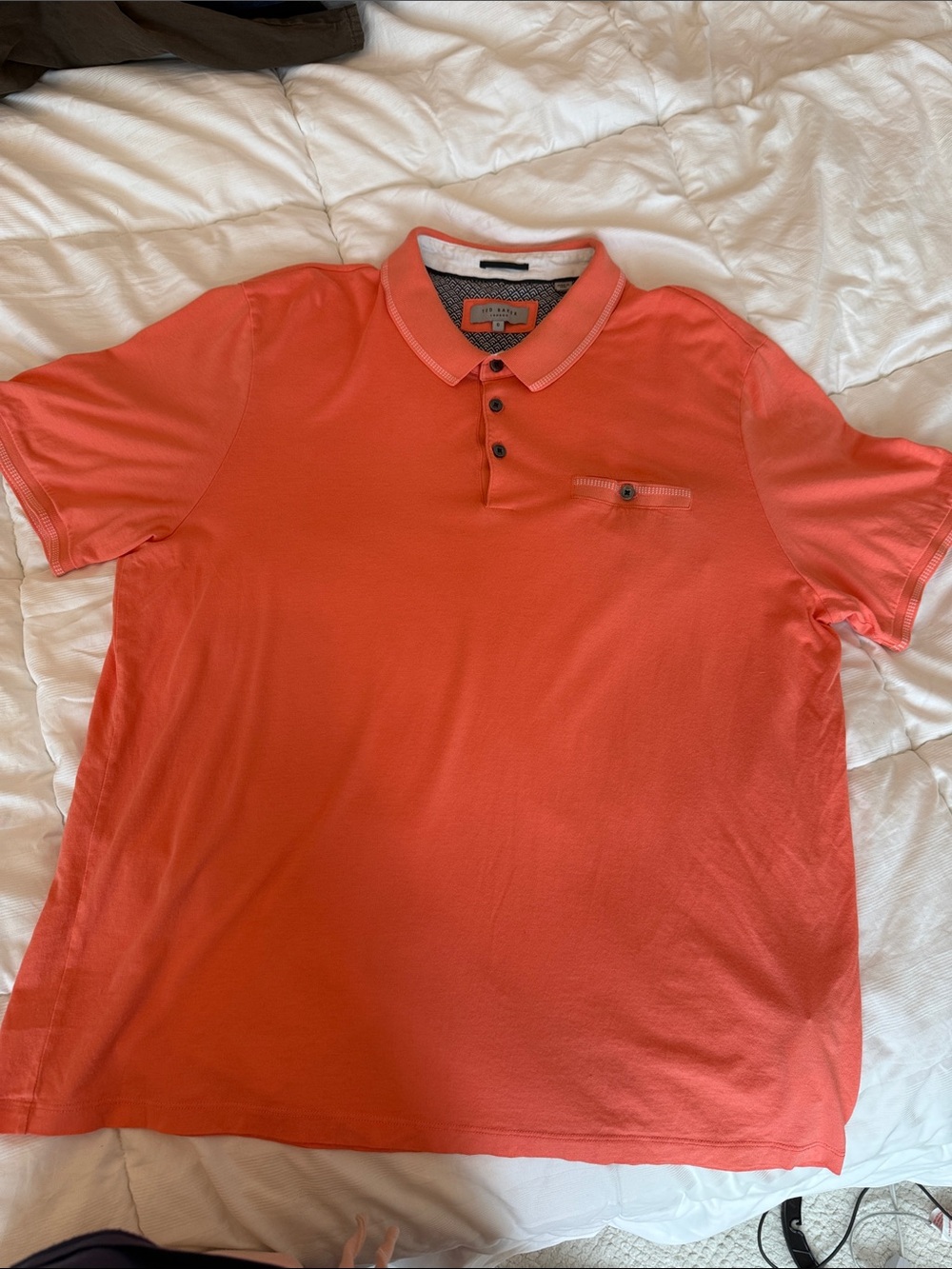 Ted Baker London Coral-Orange Short-Sleeve Polo